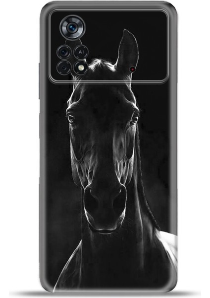 Xiaomi Poco X4 Pro Kılıf Esnek Silikon Kamera Koruma 4K Desenli Özel Tasarım - Blackhorse