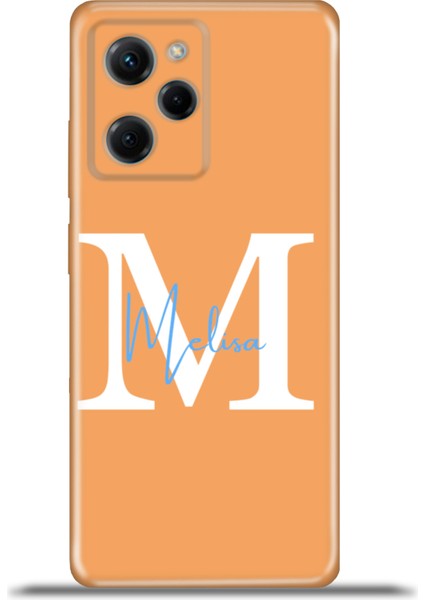 Xiaomi Poco X5 Pro Kılıf Silikon Esnek Kamera Koruma Kişiye Özel Isim Harf Zao Turuncu - M