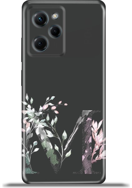 Xiaomi Poco X5 Pro Kılıf Esnek Silikon Kamera Koruma Kişiye Özel Harfler Flora - M Harfi