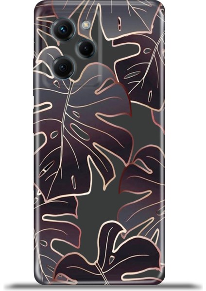 Xiaomi Poco X5 Pro Kılıf Esnek Silikon Kamera Koruma 4K Desenli Özel Tasarım - Mor Yapraklar