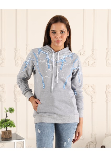Espoirplus Şimşek Baskılı Unisex Sweatshirt