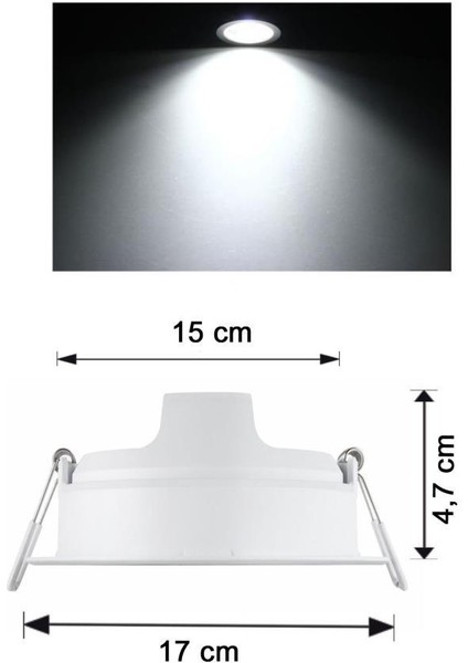 Meson 16,5W LED Panel Beyaz 6500K 15 cm Mağaza Spot Armatür