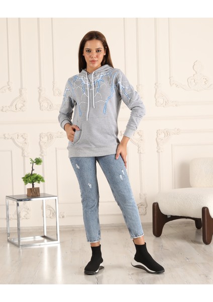 Espoirplus Şimşek Baskılı Unisex Sweatshirt fırsatları
