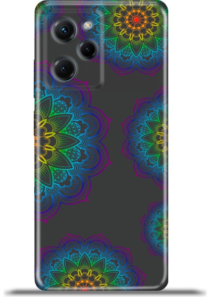 Xiaomi Poco X5 Pro Kılıf Esnek Silikon Kamera Koruma 4K Desenli Özel Tasarım - Rainbow Mandala
