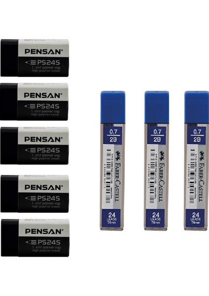 0.7 Min + Pensan Siyah Silgi Set