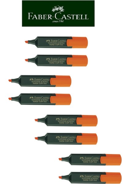 Faber Castell Fosforlu Kalem Canlı Renkler 8li Turuncu