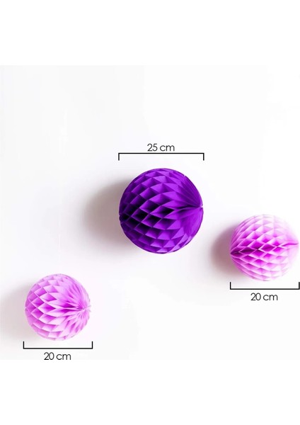 Yuvarlak Lila 3'lü Ponpon Petek Doğum Günü Parti Süsü fiyatları