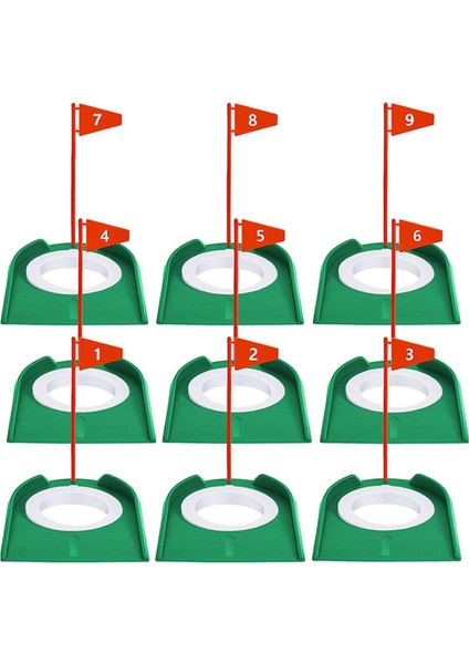 9x Golf Açık Atıcı Pratik Arka Bahçe Eğitim Yardım Deliği Kırmızı Bayrak Için Koyma Kupası (Yurt Dışından)