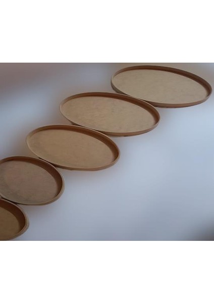 Hobi Adn Dekoratif Oval Tepsi Pano 5 Adet Cnc Kesim Ahşap Mdf Ham El Yapım fiyatları