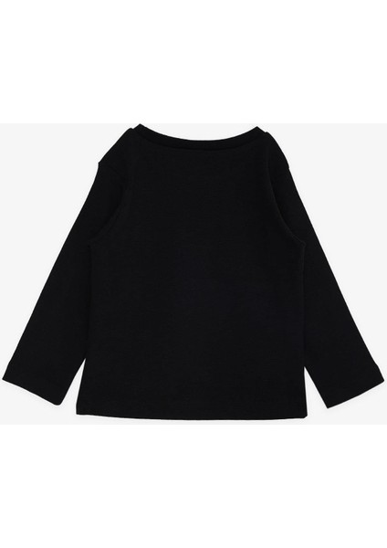 Girls & Boys Erkek Çocuk Uzun Kollu Tişört Yazı Baskılı 1-4 Yaş, Siyah fiyatları