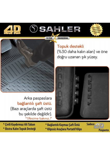 Peugeot 308 2022+ /astra L Sahler 4,5d Siyah Paspas