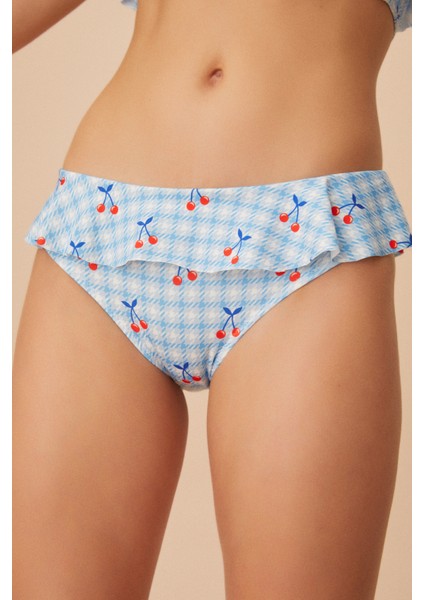 Fırfırlı Desenli Bikini Alt