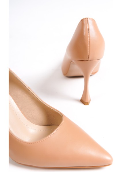 Hakiki Deri MB971-N Kadın İnce 9 cm Topuklu Nude Stiletto & Topuklu Ayakkabı modelleri
