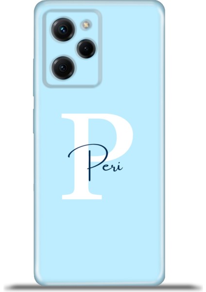Xiaomi Poco X5 Pro Kılıf Silikon Esnek Kamera Koruma Kişiye Özel Isim Harf Zao Mavi - P
