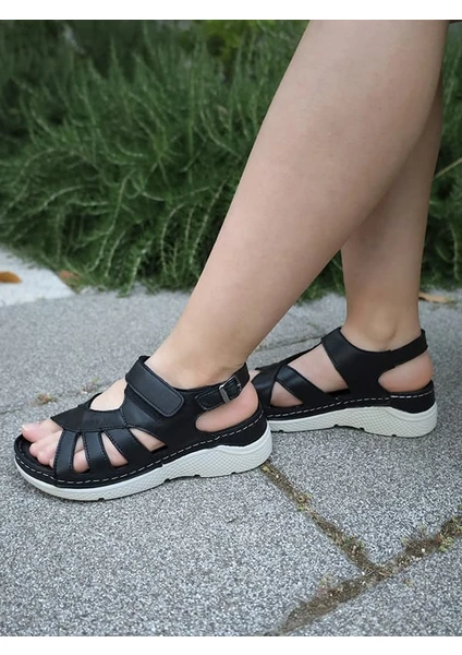 Dünya Shoes Deri Kadın Sandalet