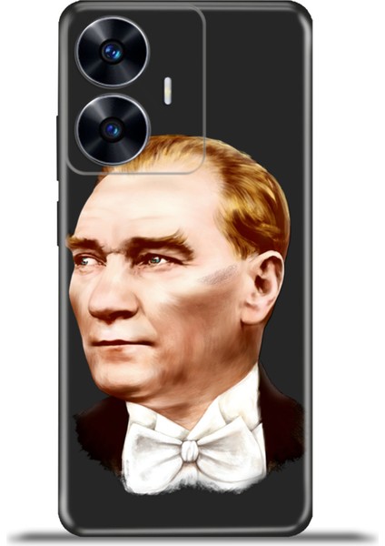 Realme C55 Kılıf Esnek Silikon Kamera Koruma 4K Desenli Özel Tasarım - Smokin Atatürk