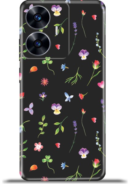 Realme C55 Kılıf Esnek Silikon Kamera Koruma 4K Desenli Özel Tasarım - Floral