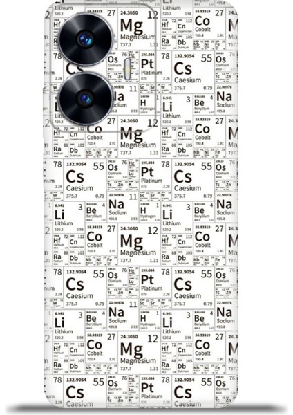 Realme C55 Kılıf Esnek Silikon Kamera Koruma 4K Desenli Özel Tasarım - Element Tablosu