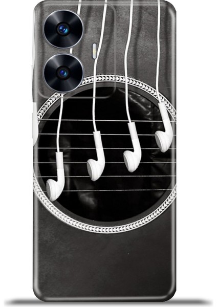 Realme C55 Kılıf Esnek Silikon Kamera Koruma 4K Desenli Özel Tasarım - Guitar