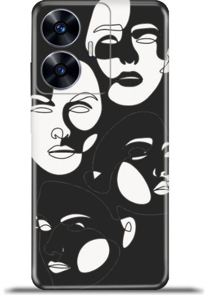 Realme C55 Kılıf Esnek Silikon Kamera Koruma 4K Desenli Özel Tasarım - Sketchfaces