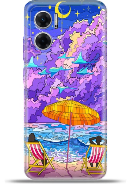 Xiaomi Redmi 10 5g Kılıf Esnek Silikon Kamera Koruma 4K Desenli Özel Tasarım - Holiday Mood