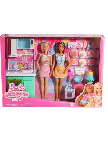 Fabbatoys HJY94 Barbie Brooklyn ve Malibu Pasta Yapıyor Oyun Seti