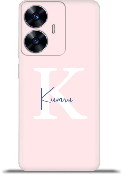 Realme C55 Kılıf Silikon Esnek Kamera Koruma Kişiye Özel Isim Harf Zao Pembe - K