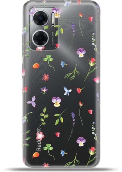 Xiaomi Redmi 10 5g Kılıf Esnek Silikon Kamera Koruma 4K Desenli Özel Tasarım - Floral