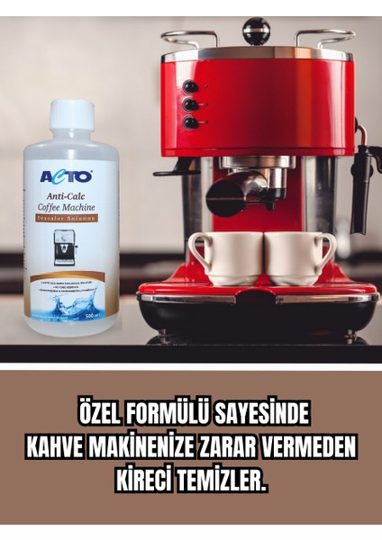 Acto® Antı-Calc 500 ml | Kahve Makinaları Için Sıvı Kireç Çözücü