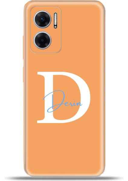 Xiaomi Redmi 10 5g Kılıf Silikon Esnek Kamera Koruma Kişiye Özel Isim Harf Zao Turuncu - D