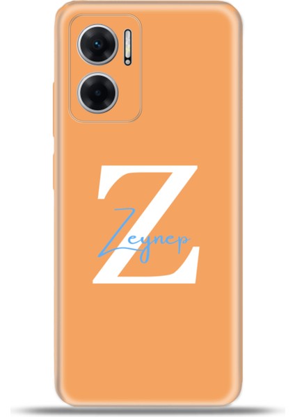 Xiaomi Redmi 10 5g Kılıf Silikon Esnek Kamera Koruma Kişiye Özel Isim Harf Zao Turuncu - Z