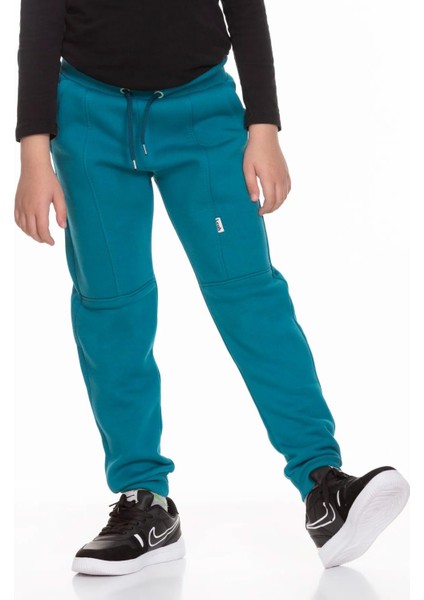 Kalın Jogger Cepli Unisex Çocuk Eşofman Altı Petrol Mavisi modelleri
