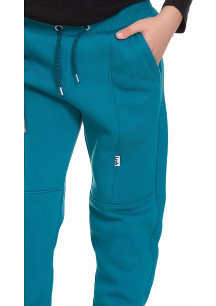 Kalın Jogger Cepli Unisex Çocuk Eşofman Altı Petrol Mavisi indirimleri