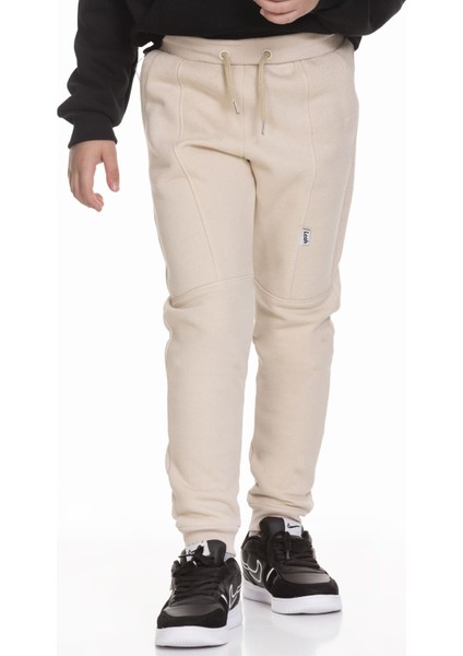 Kalın Jogger Cepli Unisex Çocuk Eşofman Altı Bej fiyatları