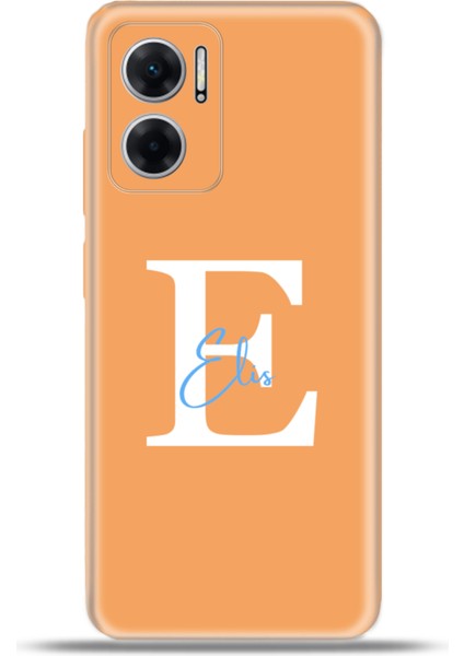 Xiaomi Redmi 10 5g Kılıf Silikon Esnek Kamera Koruma Kişiye Özel Isim Harf Zao Turuncu - E