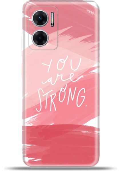 Xiaomi Redmi 10 5g Kılıf Esnek Silikon Kamera Koruma 4K Desenli Özel Tasarım - You Are Strong