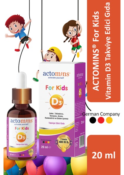 Actomıns® For Kids Vitamin D3 Takviye Edici Gıda 20 ml