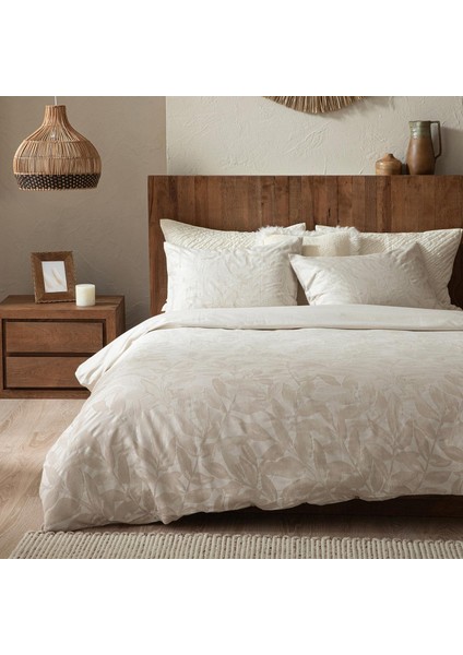 Leaves Nevresim Seti Çift Kişilik 200X220 cm Bej