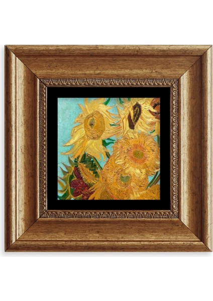Ayçiçeği Çerçeveli Taş Tablo