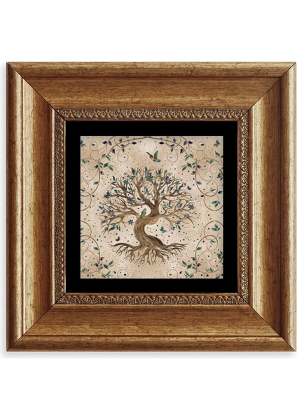 Hayat Ağacı Çerçeveli Taş Tablo