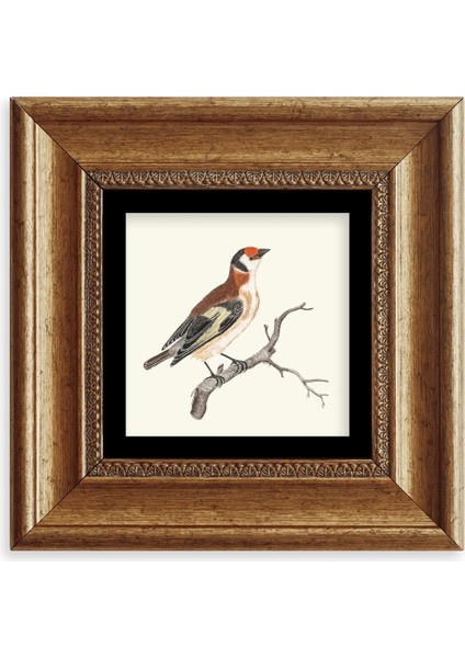 Dal ve Kuş Çerçeveli Taş Tablo