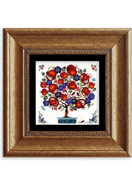 Bereket Ağacı Çerçeveli Taş Tablo