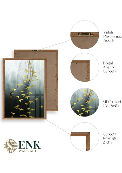 Manzara Üçlü Ahşap Çerçeveli Tablo fırsatları