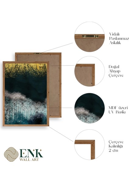 Manzara Üçlü Ahşap Çerçeveli Tablo fırsatları