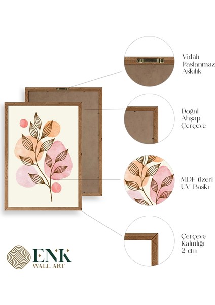Çiçek Desenli Üçlü Ahşap Çerçeveli Tablo fırsatları