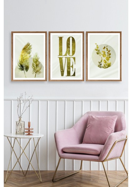 Manzara Üçlü Ahşap Çerçeveli Tablo fiyatları