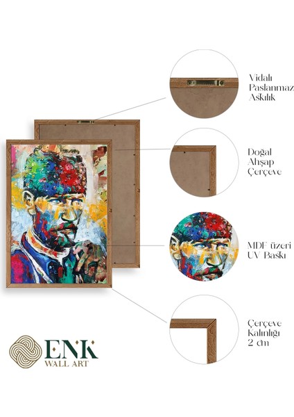 Atatürk Ahşap Çerçeveli Tablo fırsatları