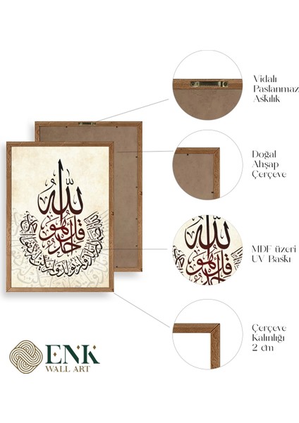 Hat Sanatı Üçlü Ahşap Çerçeveli Tablo fırsatları