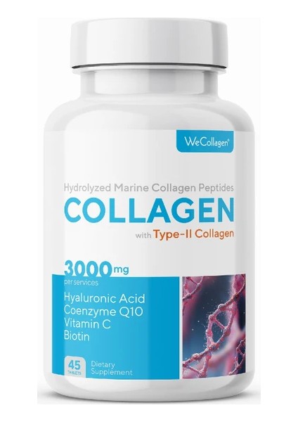 Wecollagen® With Type-2 Collagen Erkek, Balık Kolajeni 45 Tablet