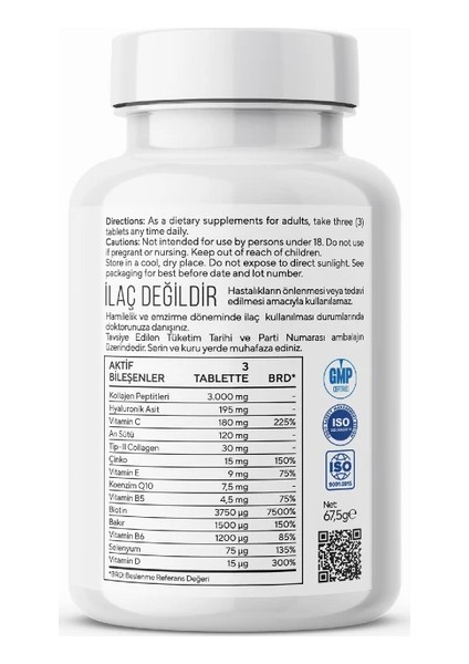 Wecollagen® With Type-2 Collagen Erkek, Balık Kolajeni 45 Tablet